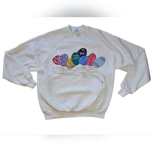 Vintage 1994 Seasonal Hoppy Easter Adult XL White Crewneck Sweatshirt